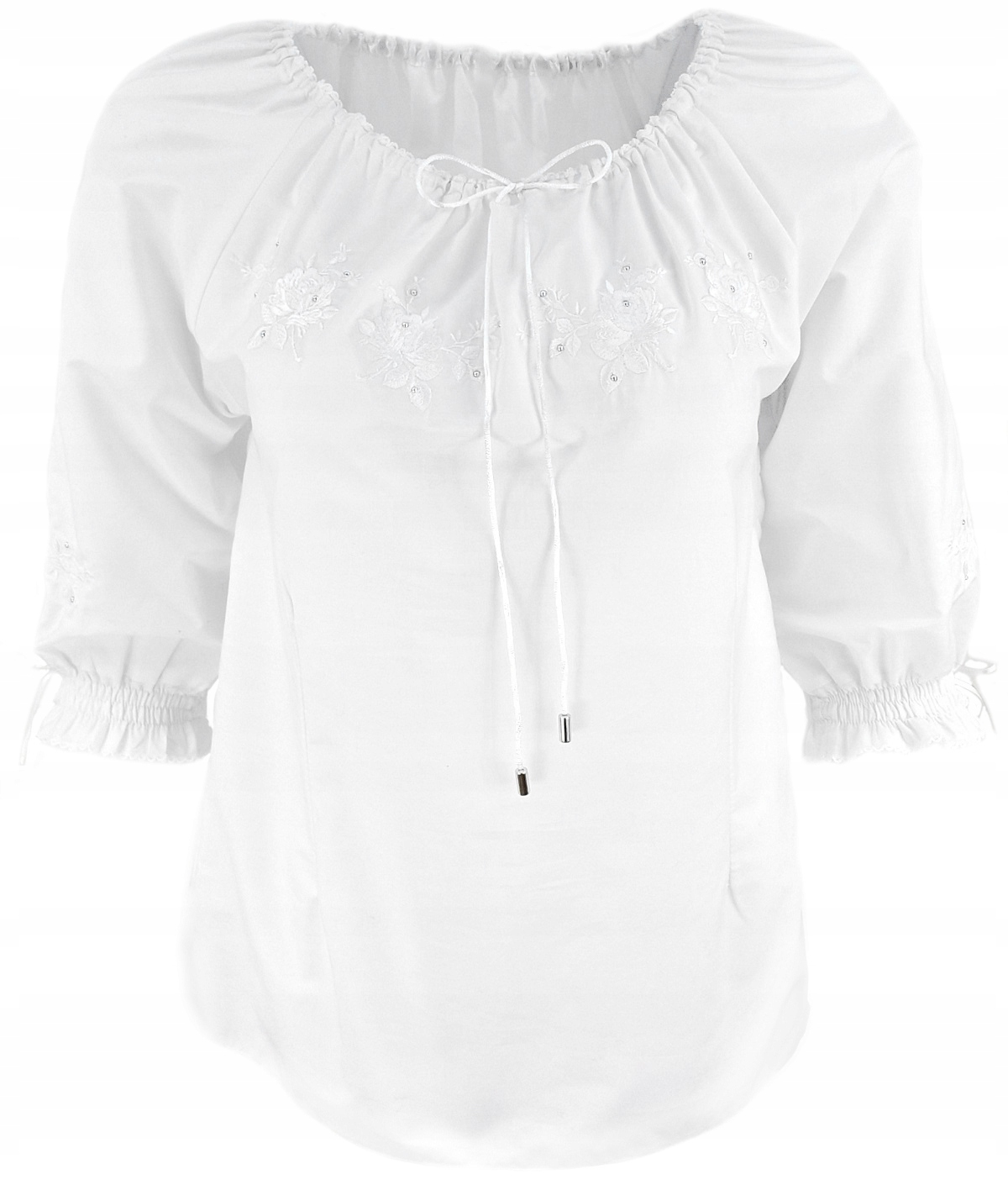 Halenka/Košile Hispánka s Květinovou Výšivkou ve Folklórním Stylu *XL