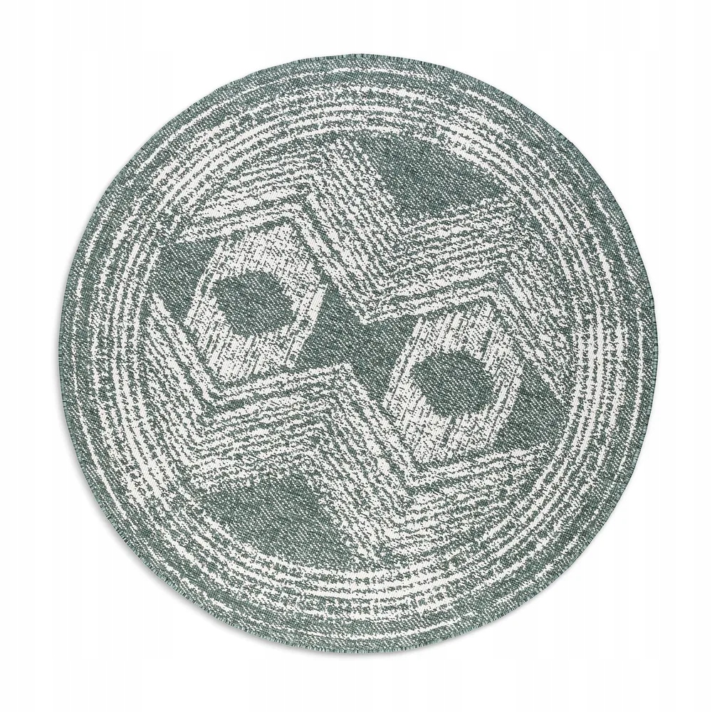 Koberec kulatý na terasu 140 Cm vnější vnitřní, oboustranný, zelený