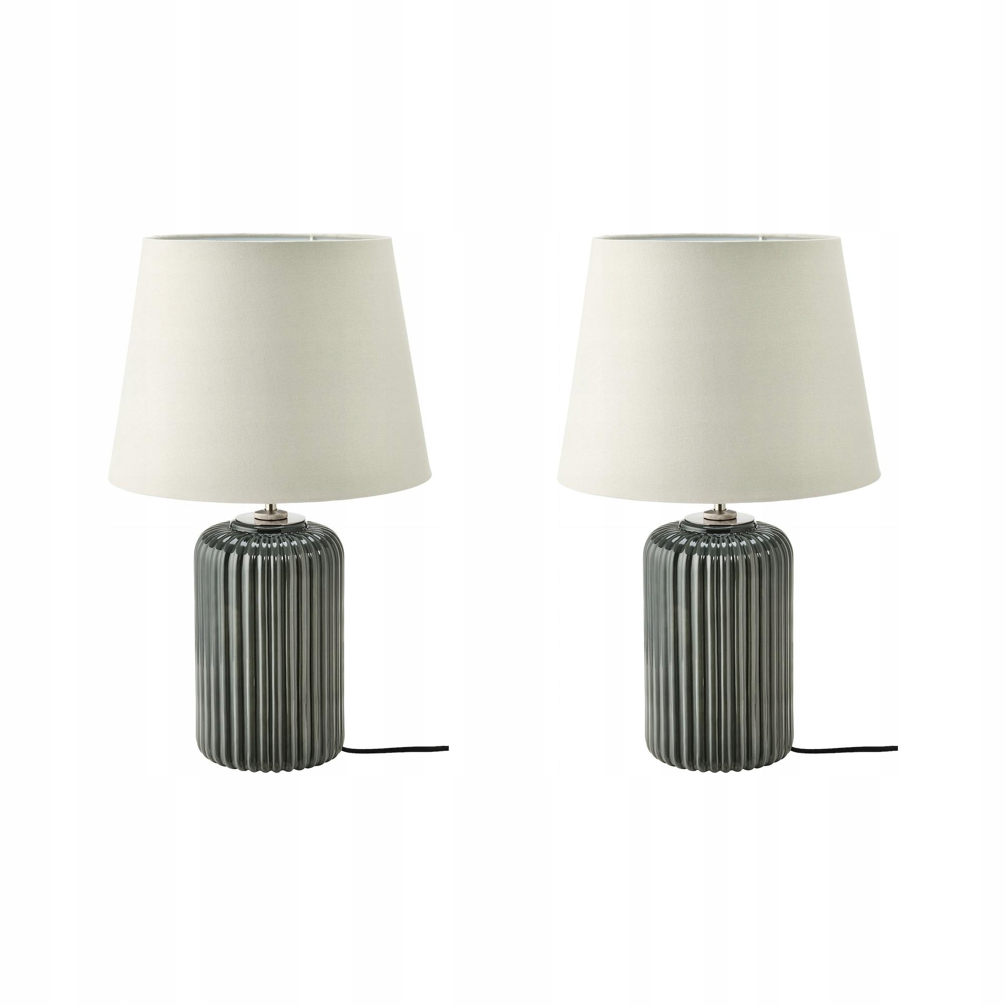 2 szt. Snobyar Lampa stołowa szaroturkusowy ceramika/szary 52 cm