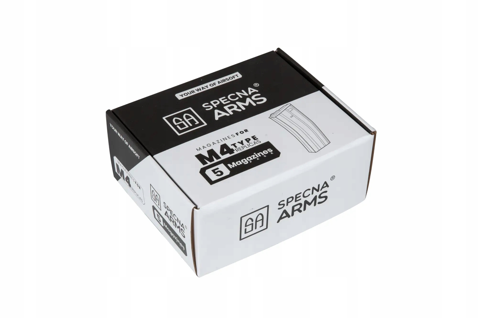 Sada 5 zásobníků mid-cap na 140 kuliček pro repliky M4/M16 černá