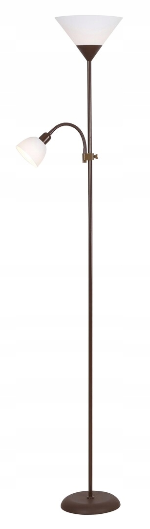 Stojací podlahová lampa s lampou na čtení hnědá bílá 178 cm Rabalux