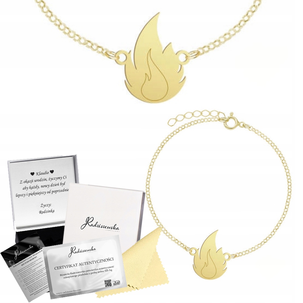 Zlatý Náramek S Plamenem Ankr Dárek Stříbro 925 Přání Bonus