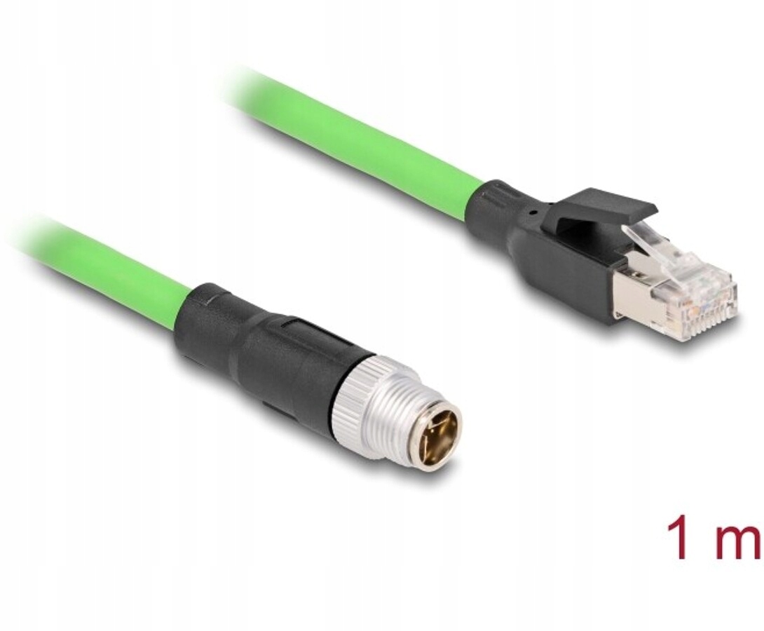 Przewód adapter M12 X-coded 8-pin męski-RJ45 męski PUR TPU 1m Delock 80441