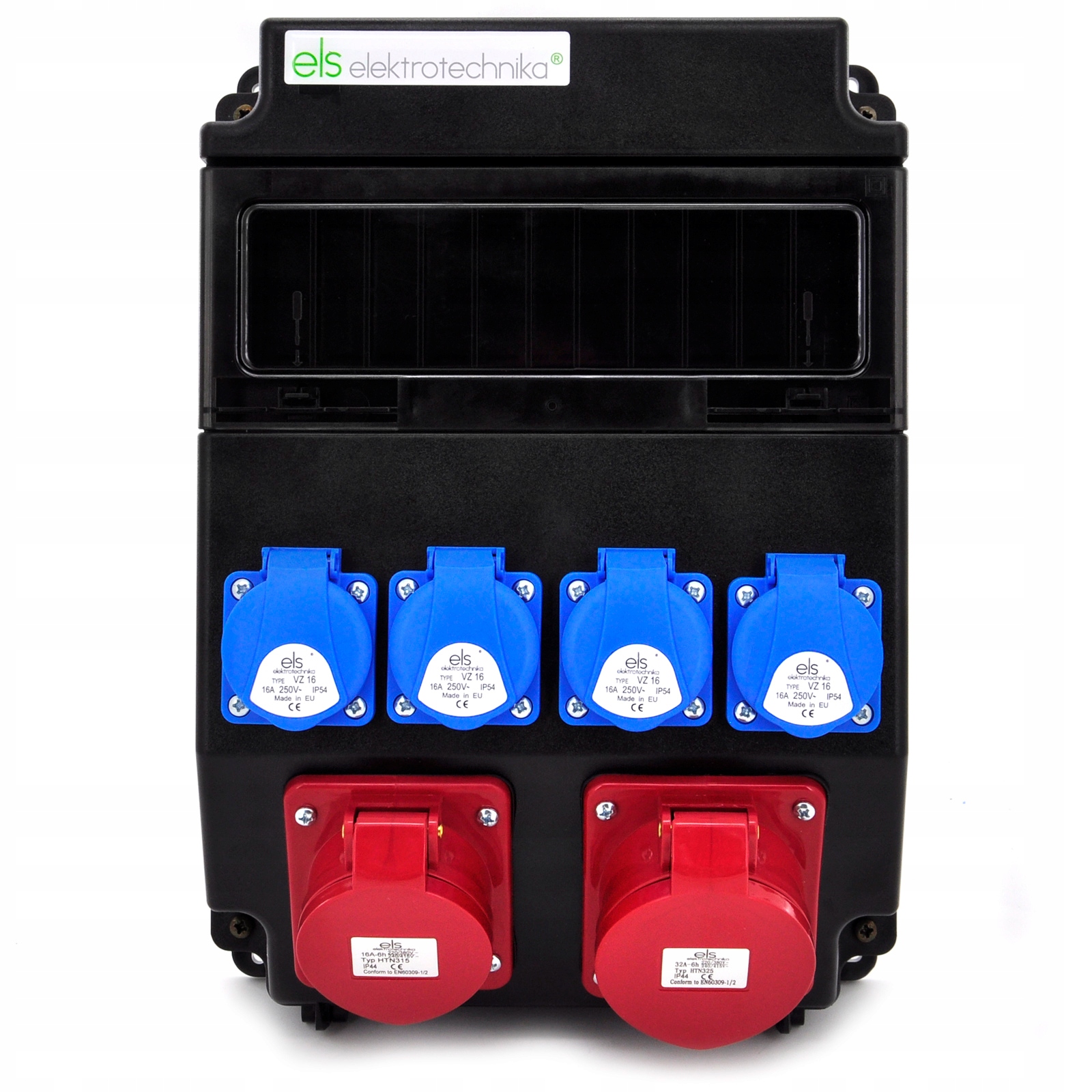 Stavební Elektrický Rozvaděč IP54 4x16A 230V 2x400V 16A/ 32A Hotový