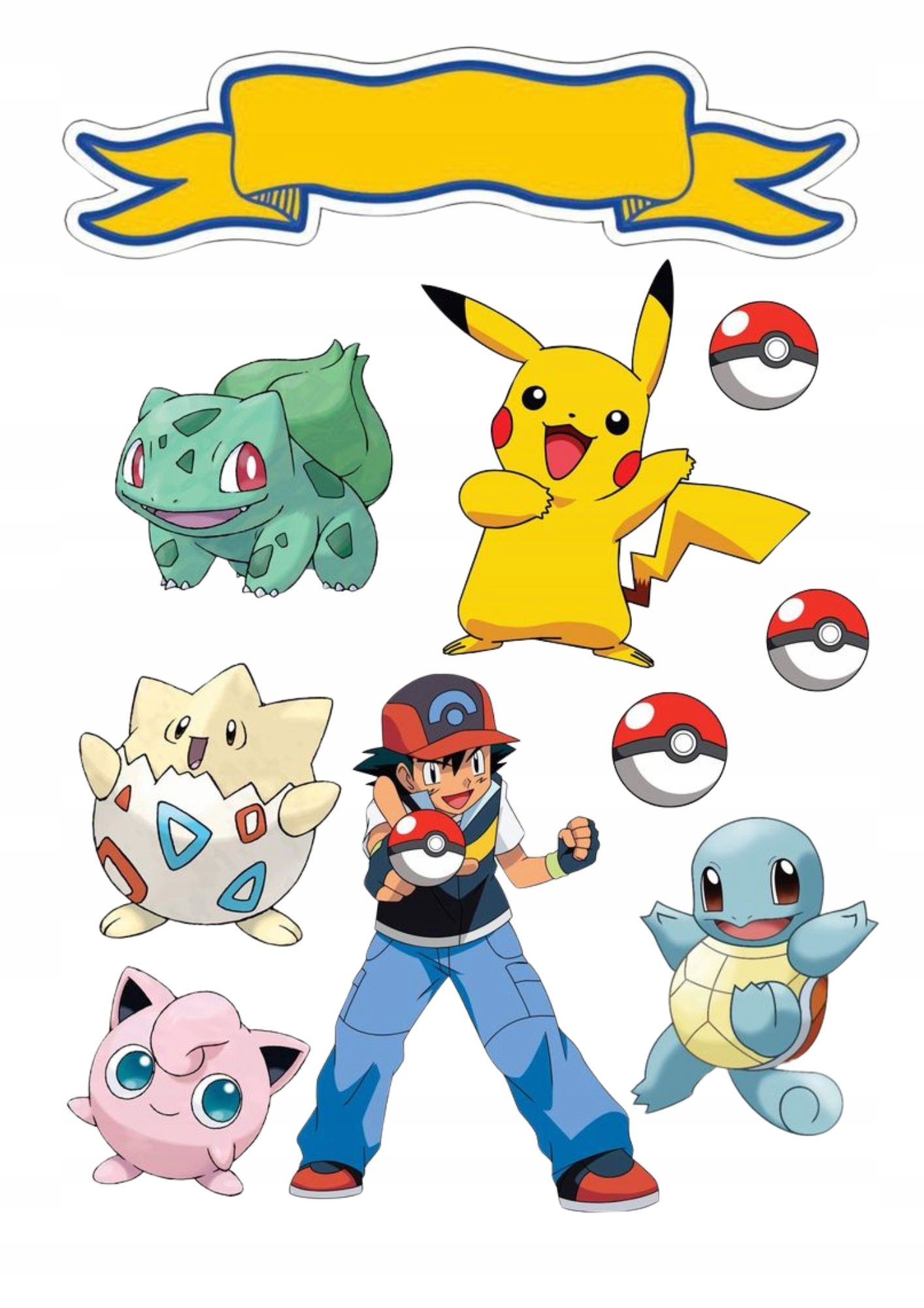 Wydruk na masie cukrowej Pokemon imię