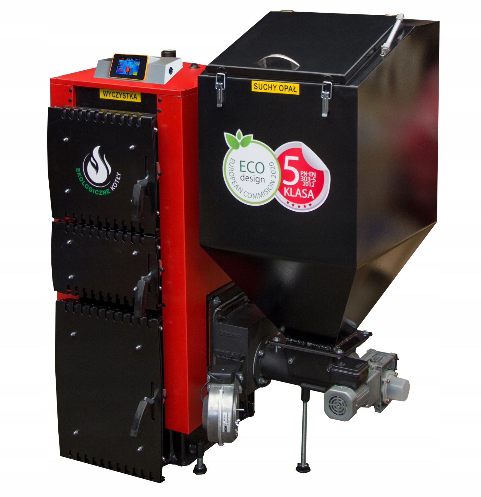 KOCIOŁ PIEC Z PODAJNIKIEM 5 KLASA NA EKOGROSZEK 12 KW WIFI+ Marka inna