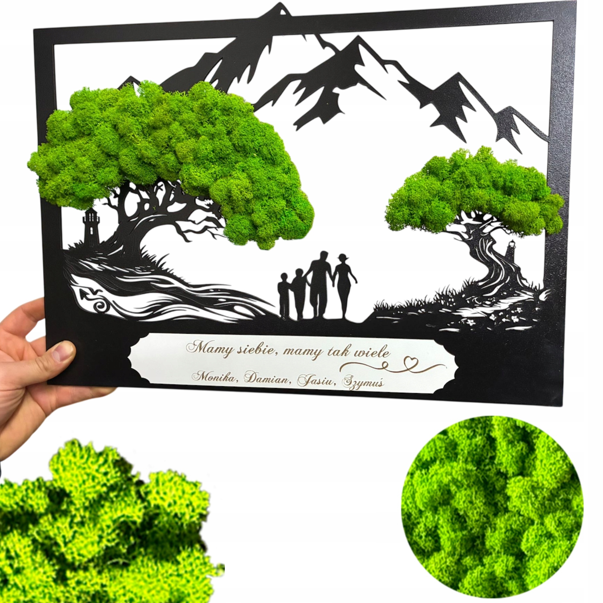 OBRAZ Z MCHU CHROBOTKA ŻYWY DRZEWO BONSAI MECH RODZINA DEKORACJA NA ŚCIANĘ