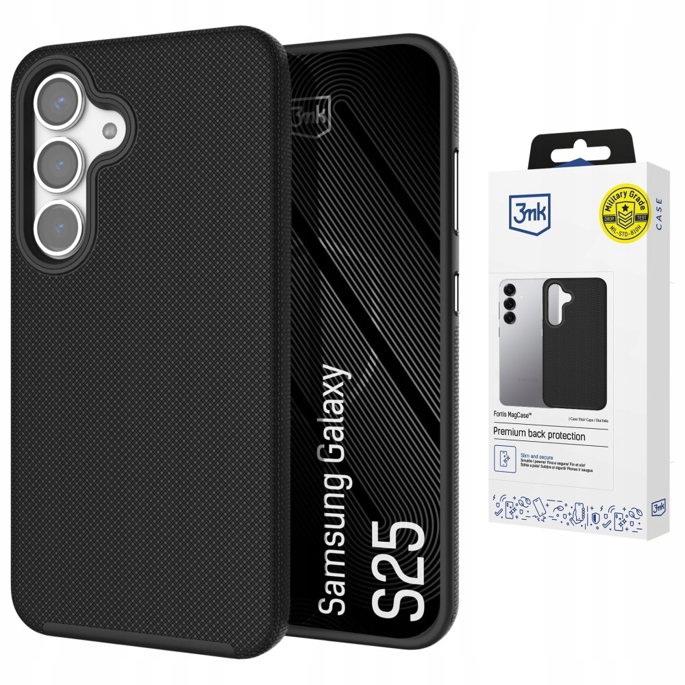 Etui 3mk Fortis MagCase na Samsung Galaxy S25 czarne 3mk Protection