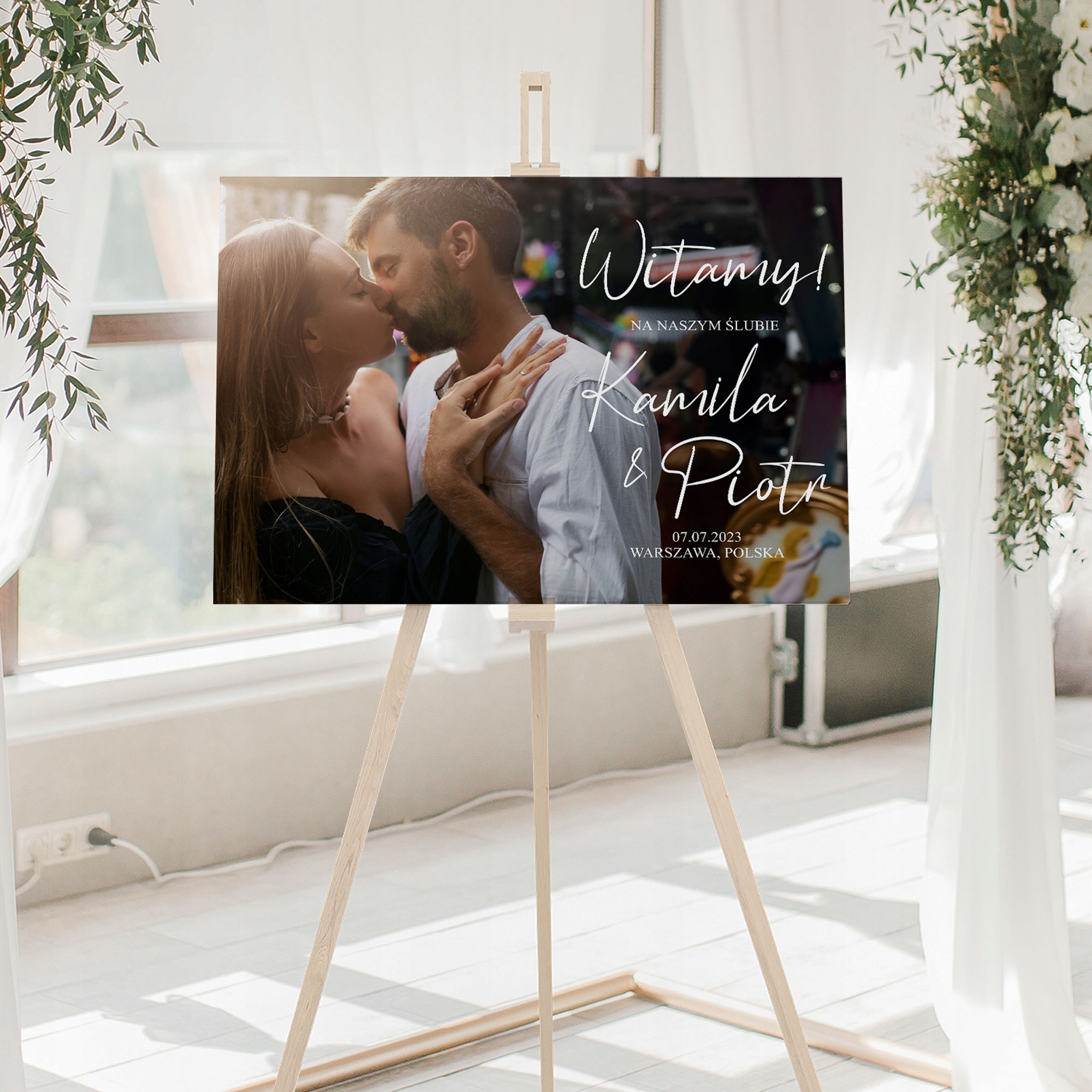 Obraz Na Płótnie Witamy Na Ślubie no1 70x50 cm Marka inna