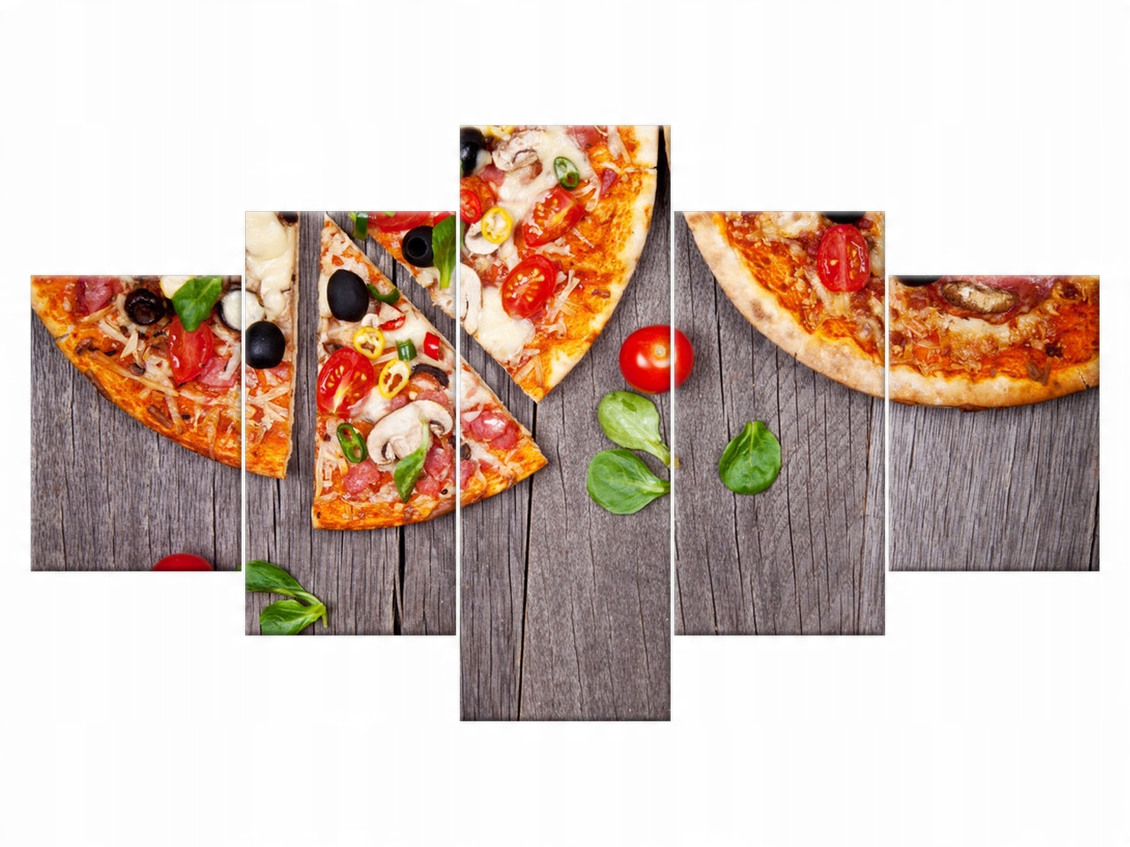 

Obraz 125x70 Pomidor Pizza Papryka 5 elementowy