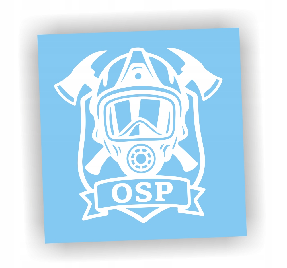 Naklejka Strażak Osp kolor Biały ochotnicza straż pożarna naklejki na auto!