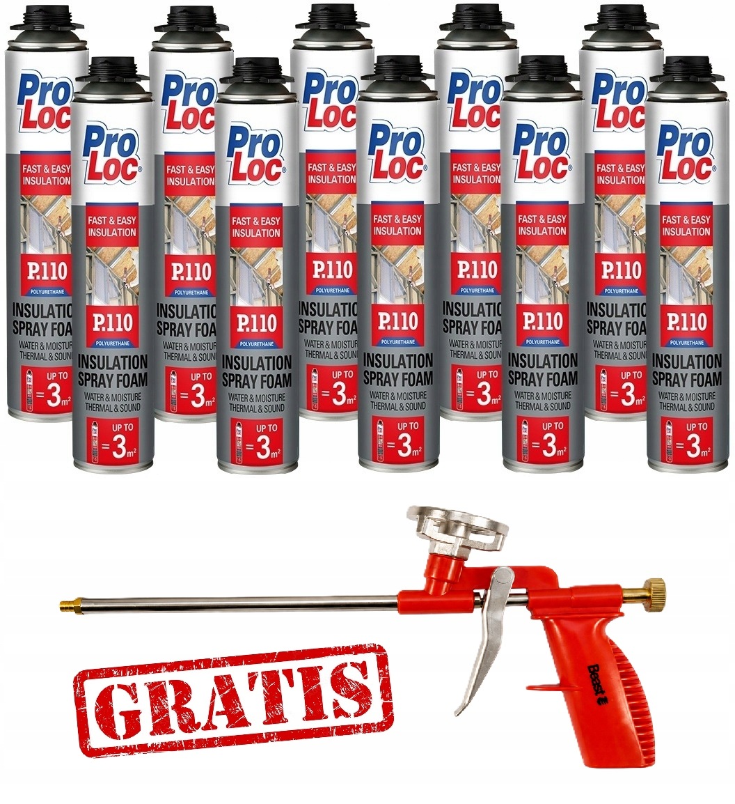 x10 Pur pěna Termoizolační stříkací pěna ProLoc P110 Pistole Bonus