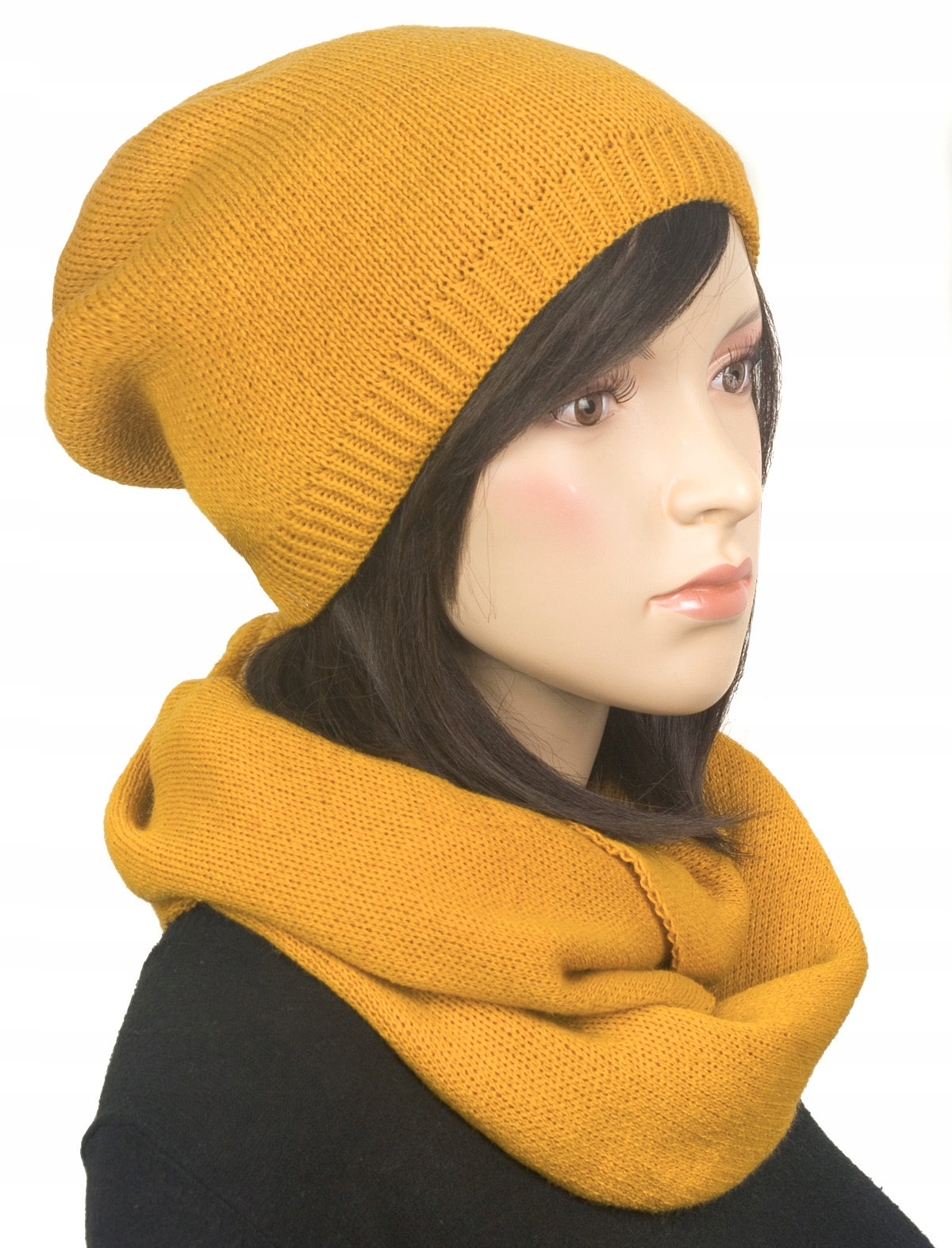 POLSKI KOMIN szal płaski splot - musztardowy żółty Rodzaj komin