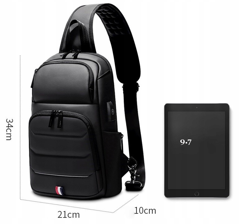 PLECAK MIEJSKI NA JEDNO RAMIĘ NERKA USB WATERPROOF Marka inna