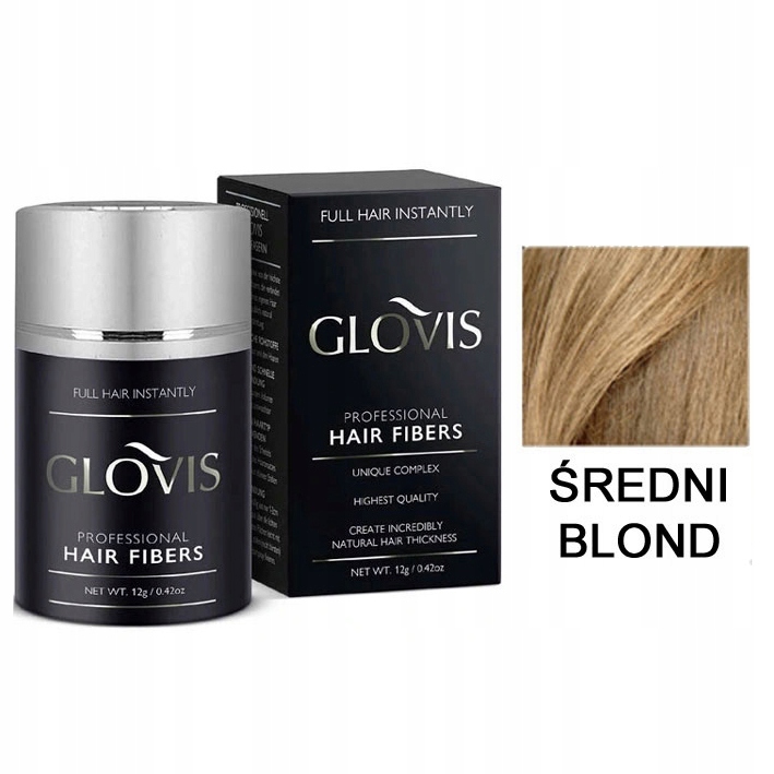 

Włókna Glovis 12g Średni Blond Zagęszczanie Włosów