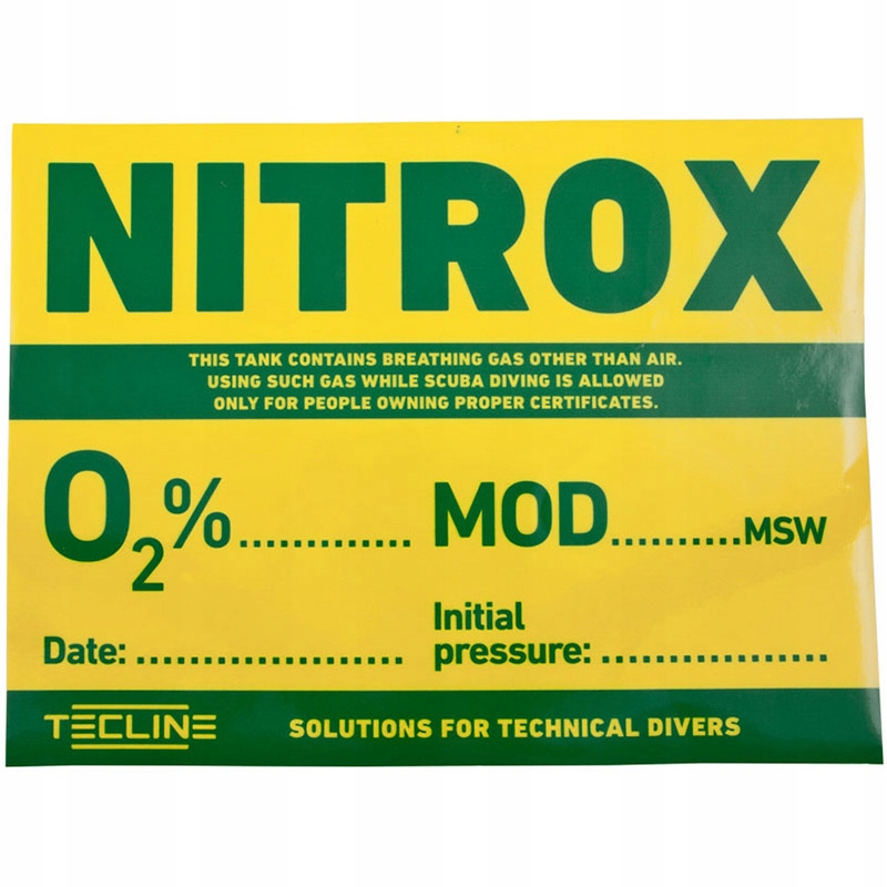 Naklejka Nitrox w języku angielskim