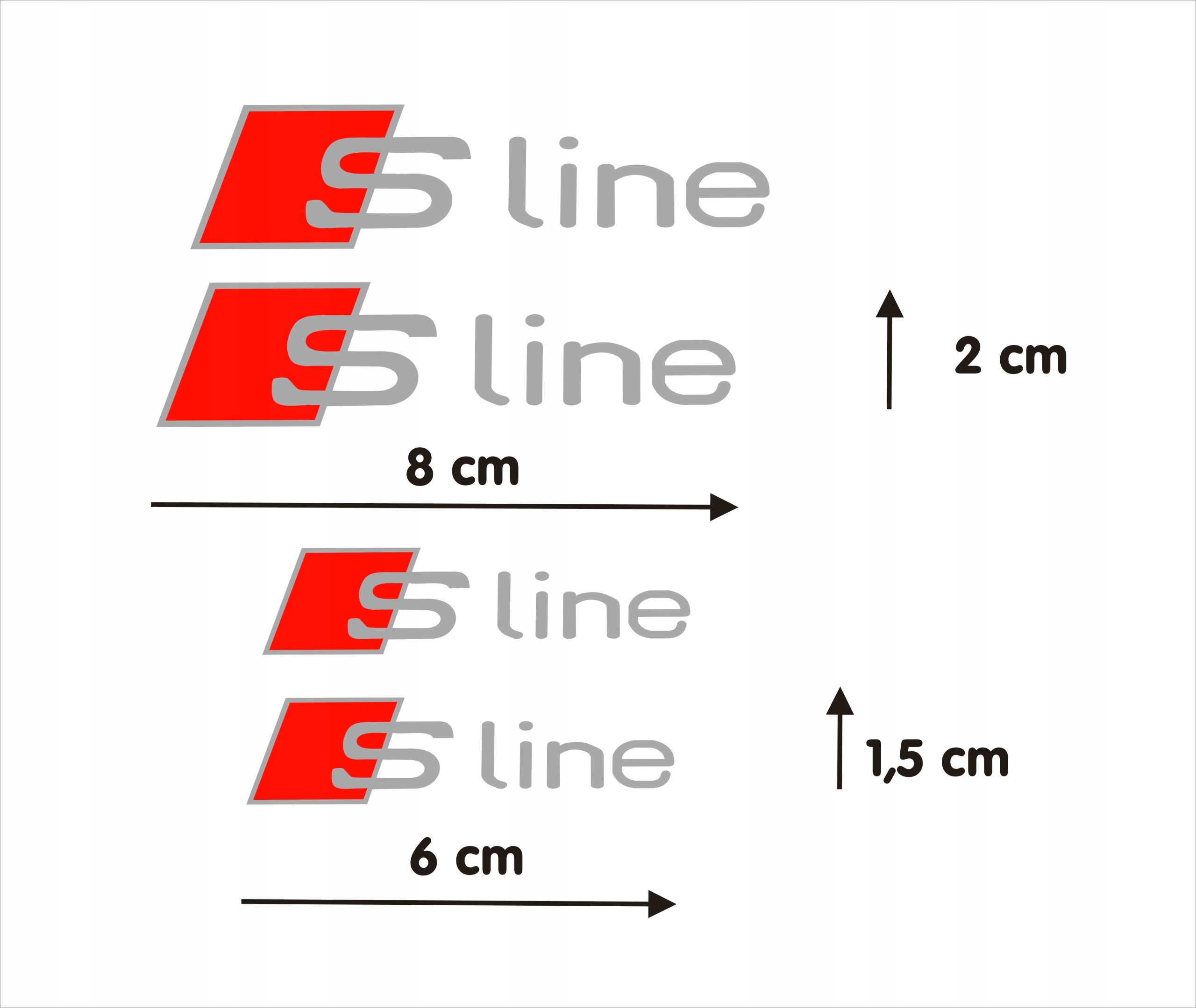 Audi S Line Zestaw 4 Naklejek Na Zaciski Hamulcowe Hi Temp 8 Lat Srebrne