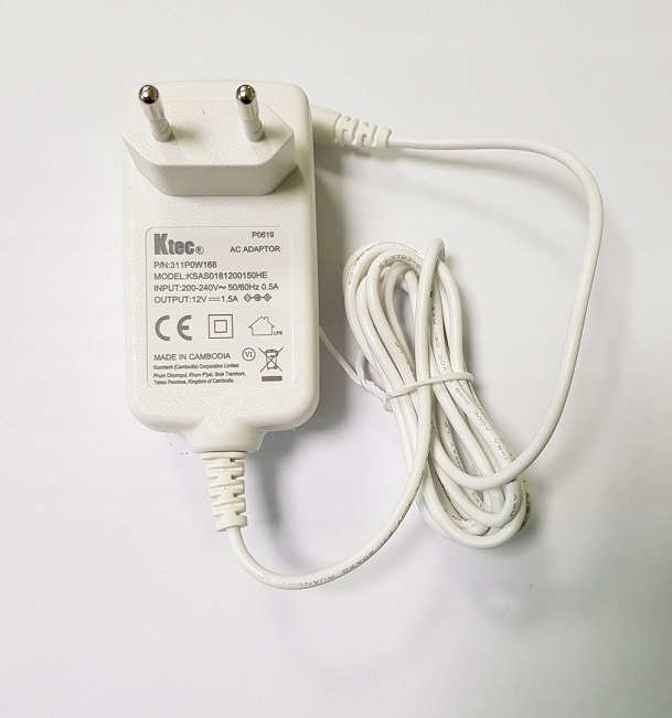 ORYGINALNY ZASILACZ KTEC 12V 1.5A 311P0W168 BIAŁY Kod producenta 311P0W168