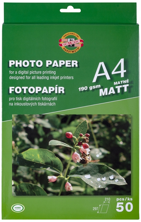 Sada Fotografického Papíru Fotopapír A4 190g mat.50ark, Koh-I-Noor