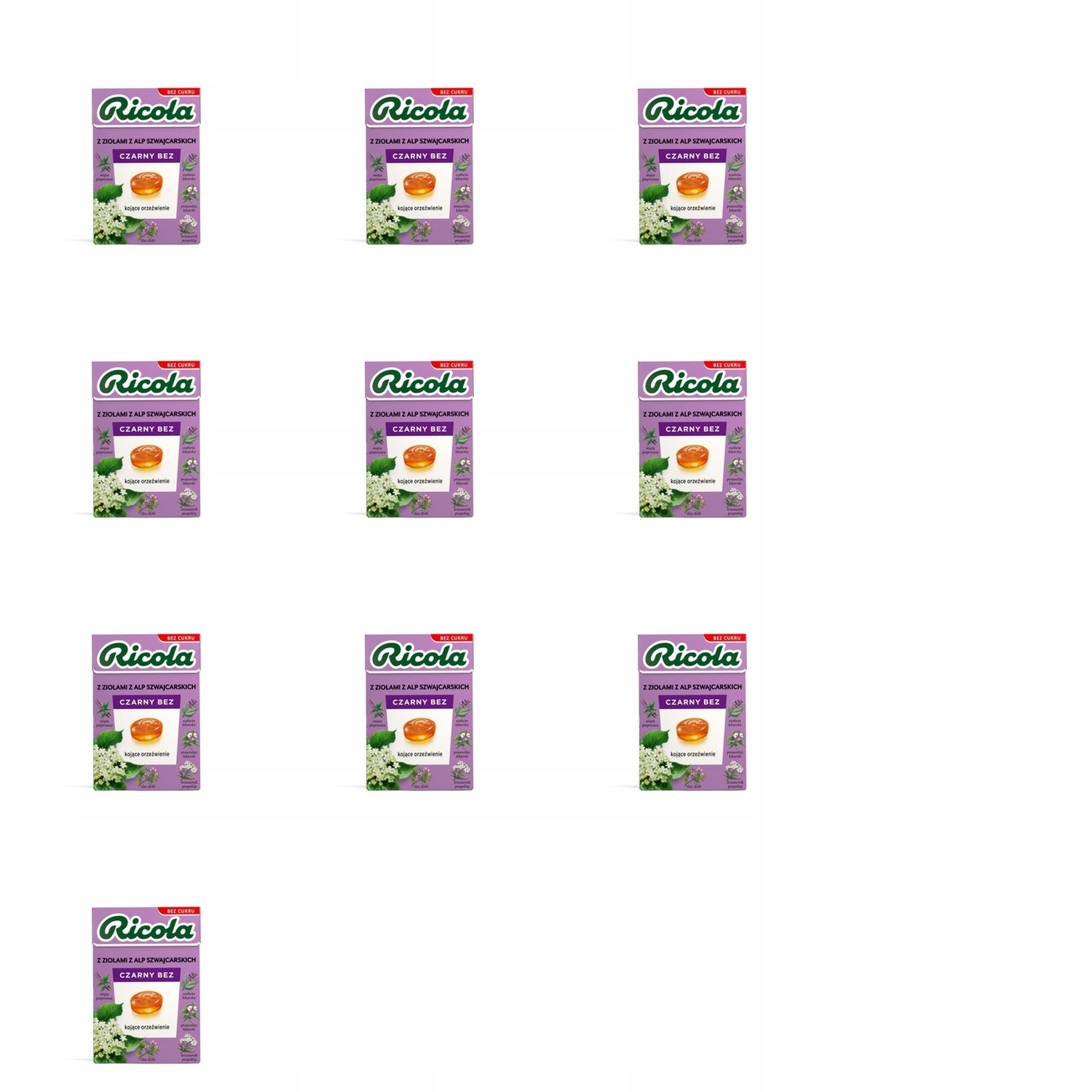 Levně 10 x 27,5 g Ricola bonbóny osvěžující bylinné černý bez