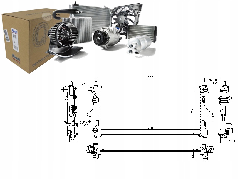 Chladič Motoru Nissens 1330Z4 13425880 1330Q2 1