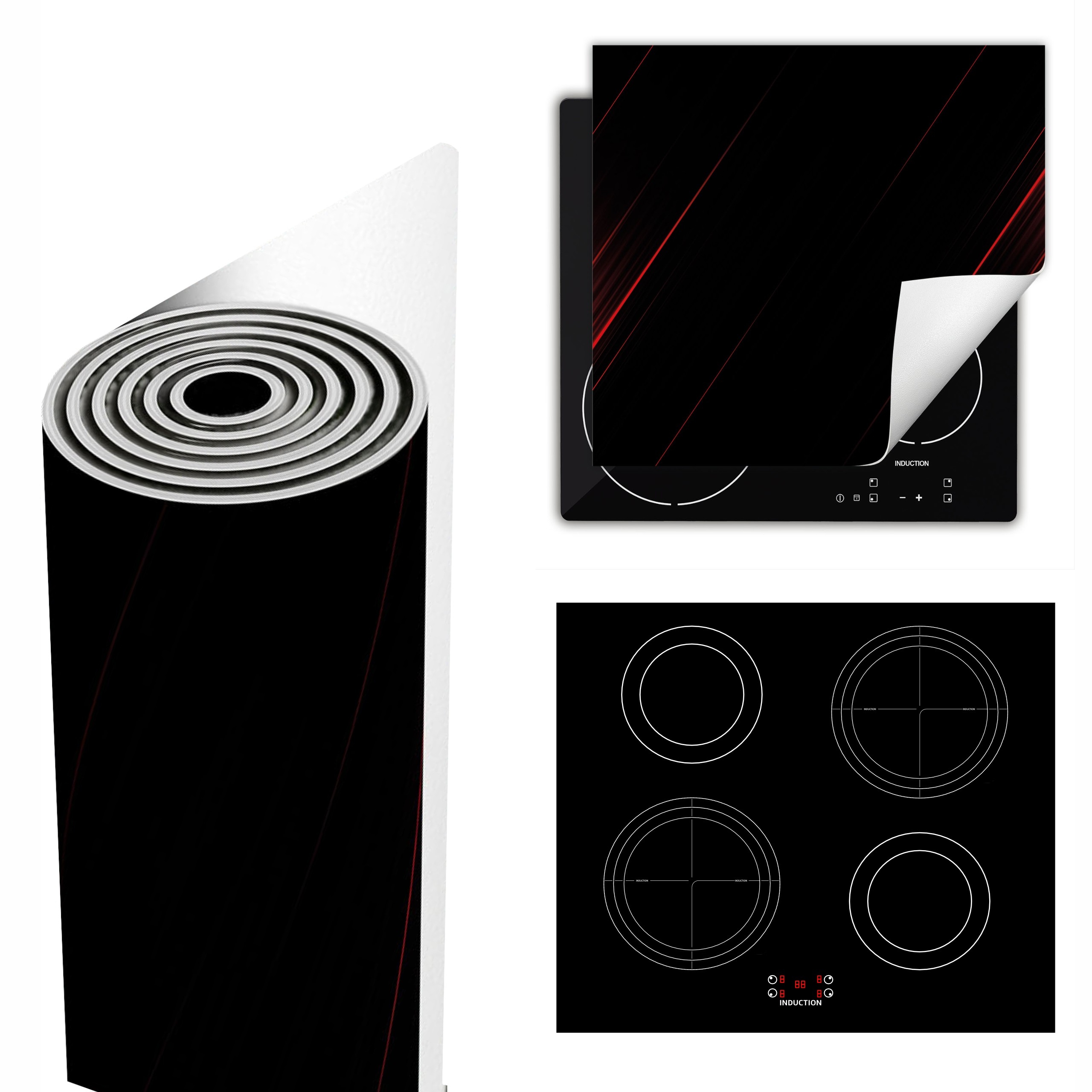 Ochranná Podložka Na Sporák Má Více Místa 60x52 tmavá červená