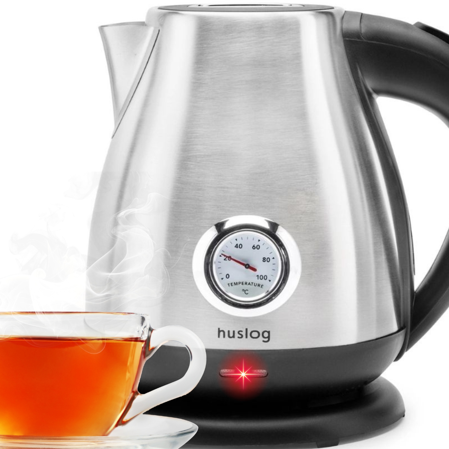 Czajnik Elektryczny Bezprzewodowy Do Kawy Herbaty 1,7L 2200W Termometr Stal