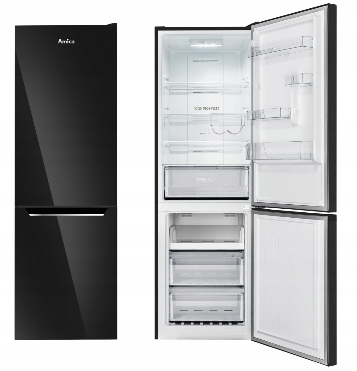 Amica Chłodziarko-zamrażarka FK3506D.2F(E) nofrost czarna