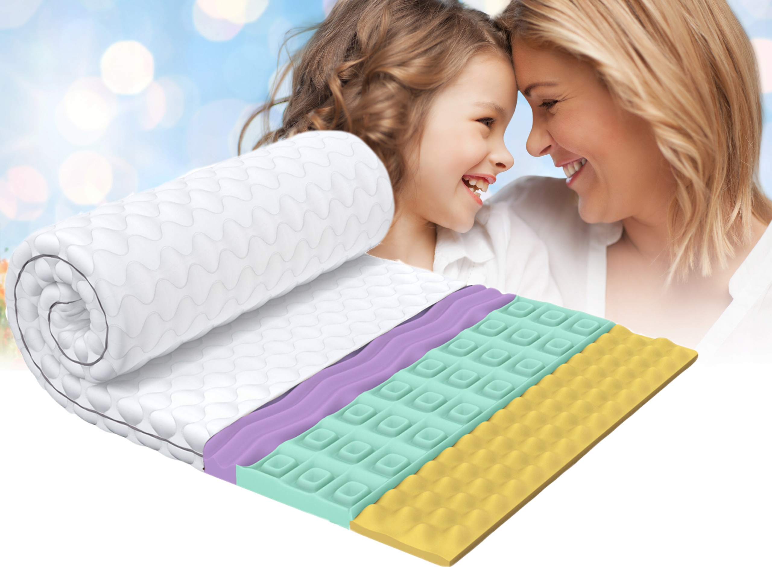 Materac Nawierzchniowy 150x200 Masujący HR Topper Wysokość materaca 4 cm