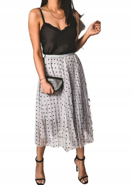

Spódnica szyfonowa w kropeczki szary*