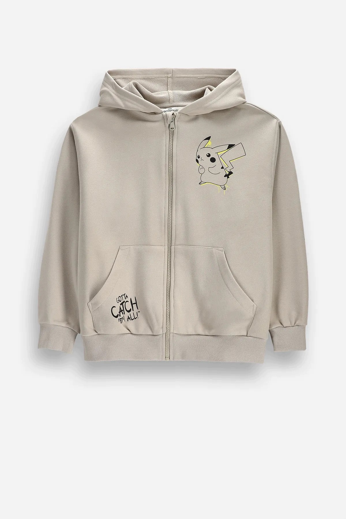 Bluza Dresowa Dziecięca Rozpinana Kaptur Pokemon Szara 152Coccodrillo ZC6