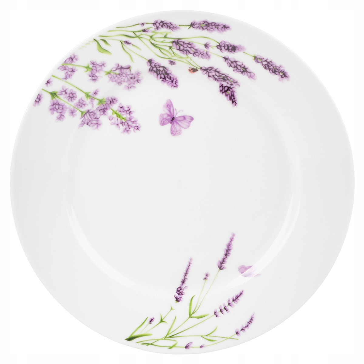 SERWIS OBIADOWY 6 OSÓB KOMPLET TALERZY BIAŁYCH PORCELANA 18 CZĘŚCI LAWENDA Linia LAWENDA