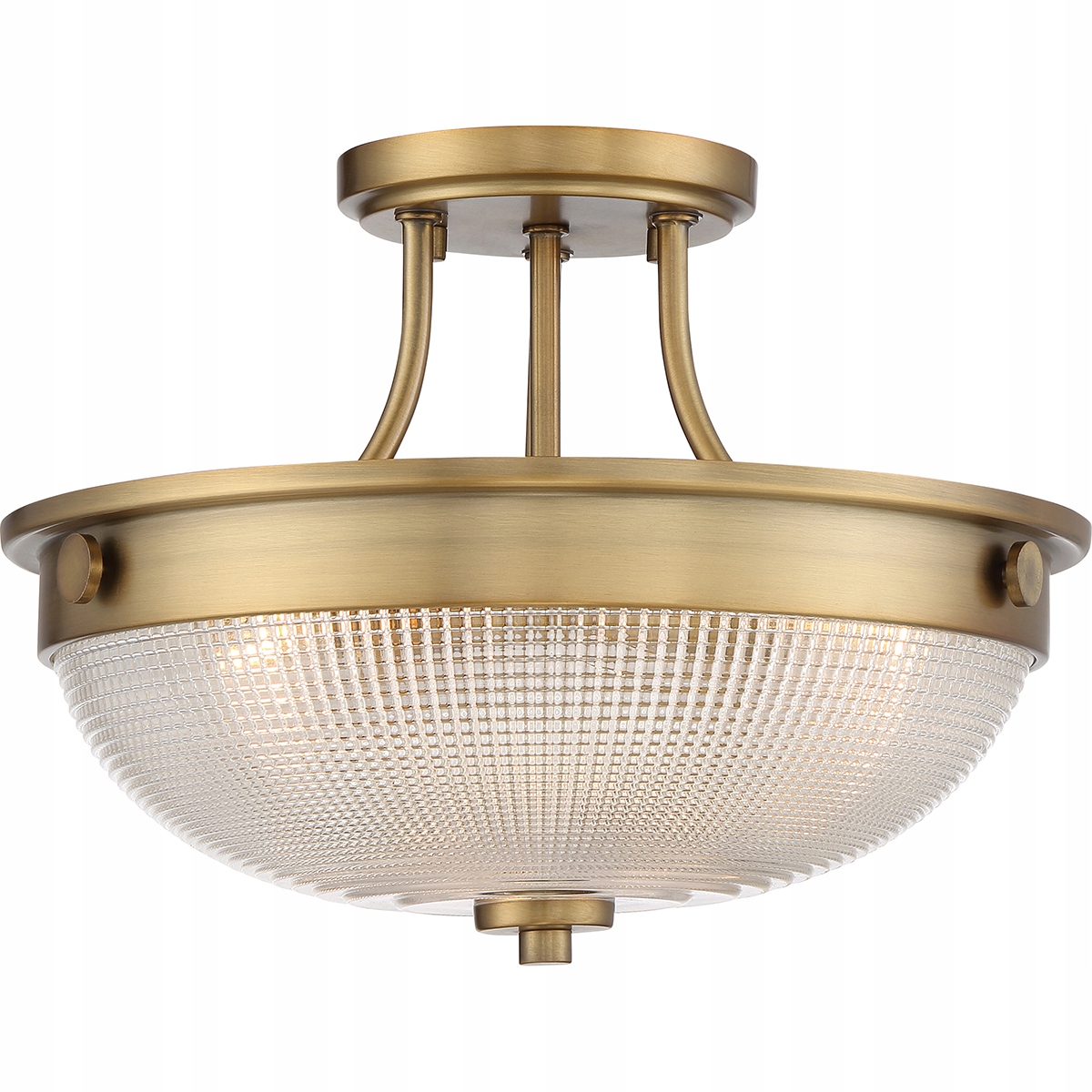 Stropná lampa okrúhla klasická retro vintage mosadzná 33 cm 2 body Quoizel