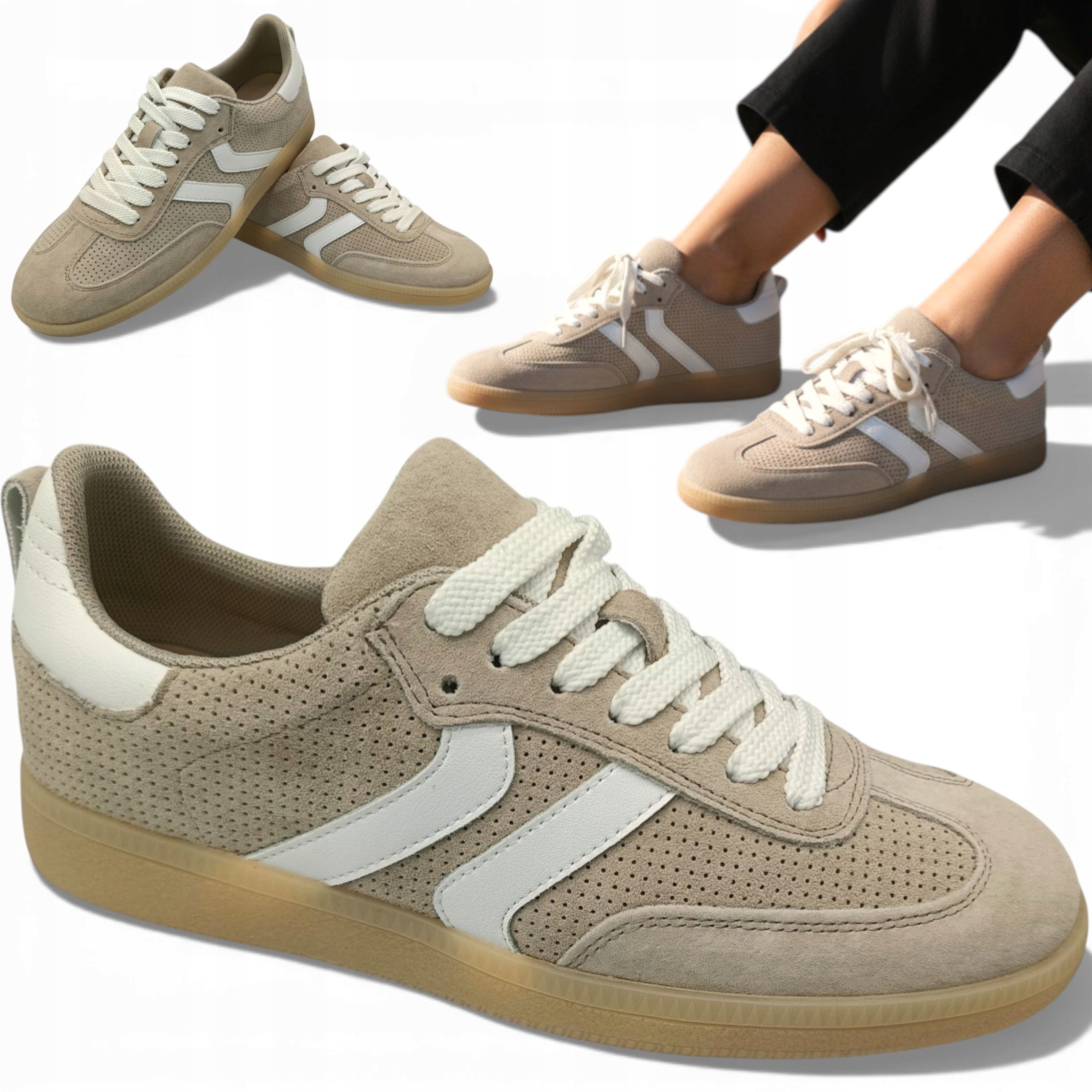 39 Vinceza Obuwie Damskie Sportowe Skóra Naturalna Wiązane Buty Wiosenne