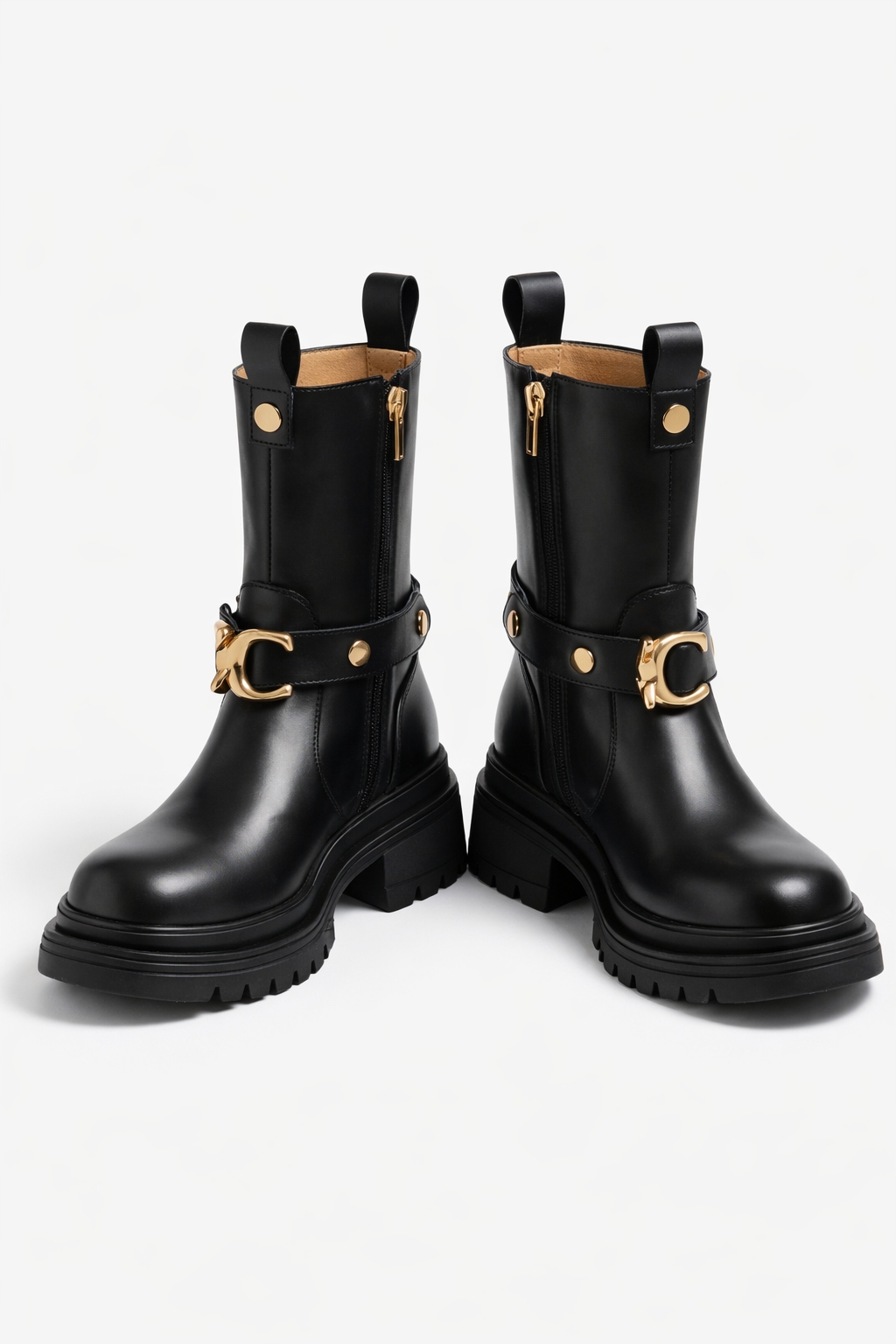 Černé Kotníkové Boty S Ozdobnou Sponou 39 1I3A