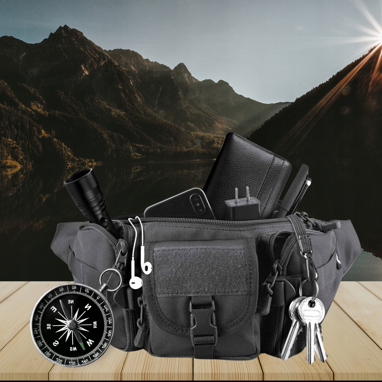 NERKA SASZETKA MĘSKA WOJSKOWA BIODRÓWKA Z PASKIEM TAKTYCZNA SURVIVAL XXL Płeć produkt uniseks