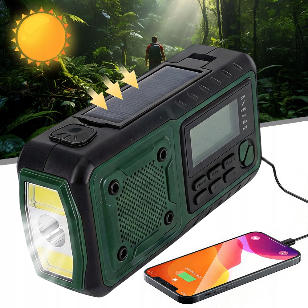 4000 Mah Rádio S Baterkou, Kompas, Dlouhá Anténa, Kempování, Turistika