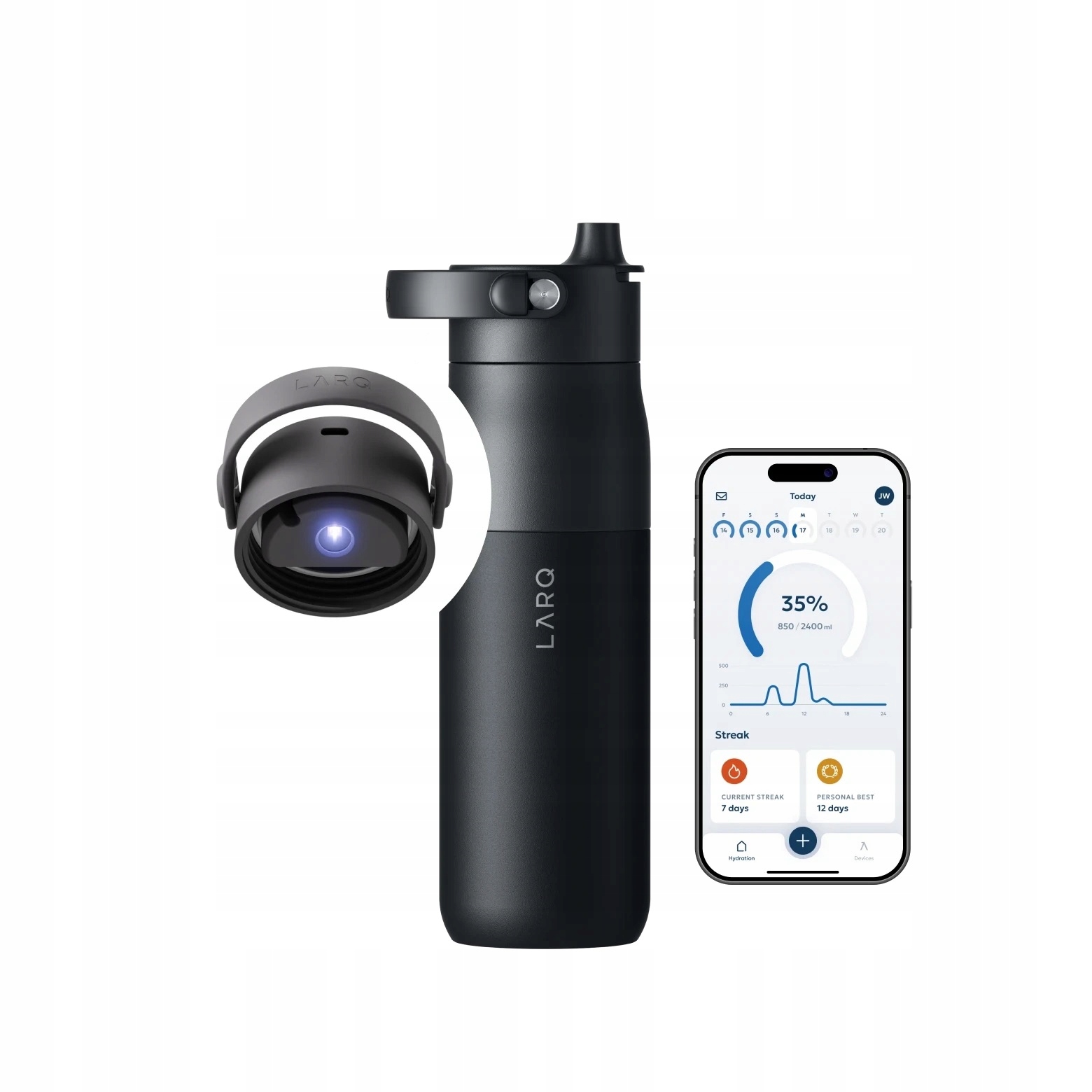 Larq Bottle PureVis 2 Inteligentná samočistiaca filtračná fľaša 680 ml