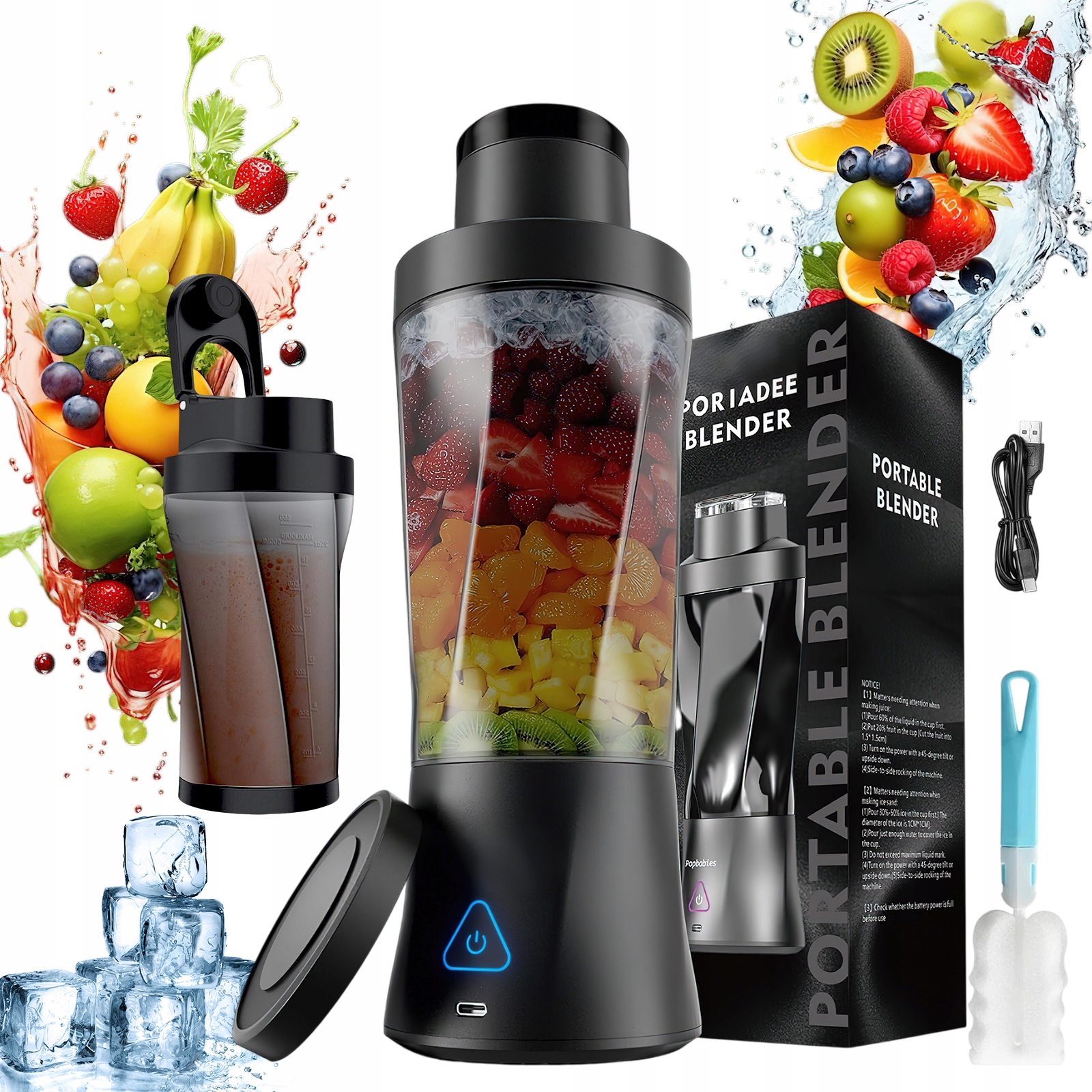 Blender kielichowy HD-10 Oycdi Usb 700ml czarny