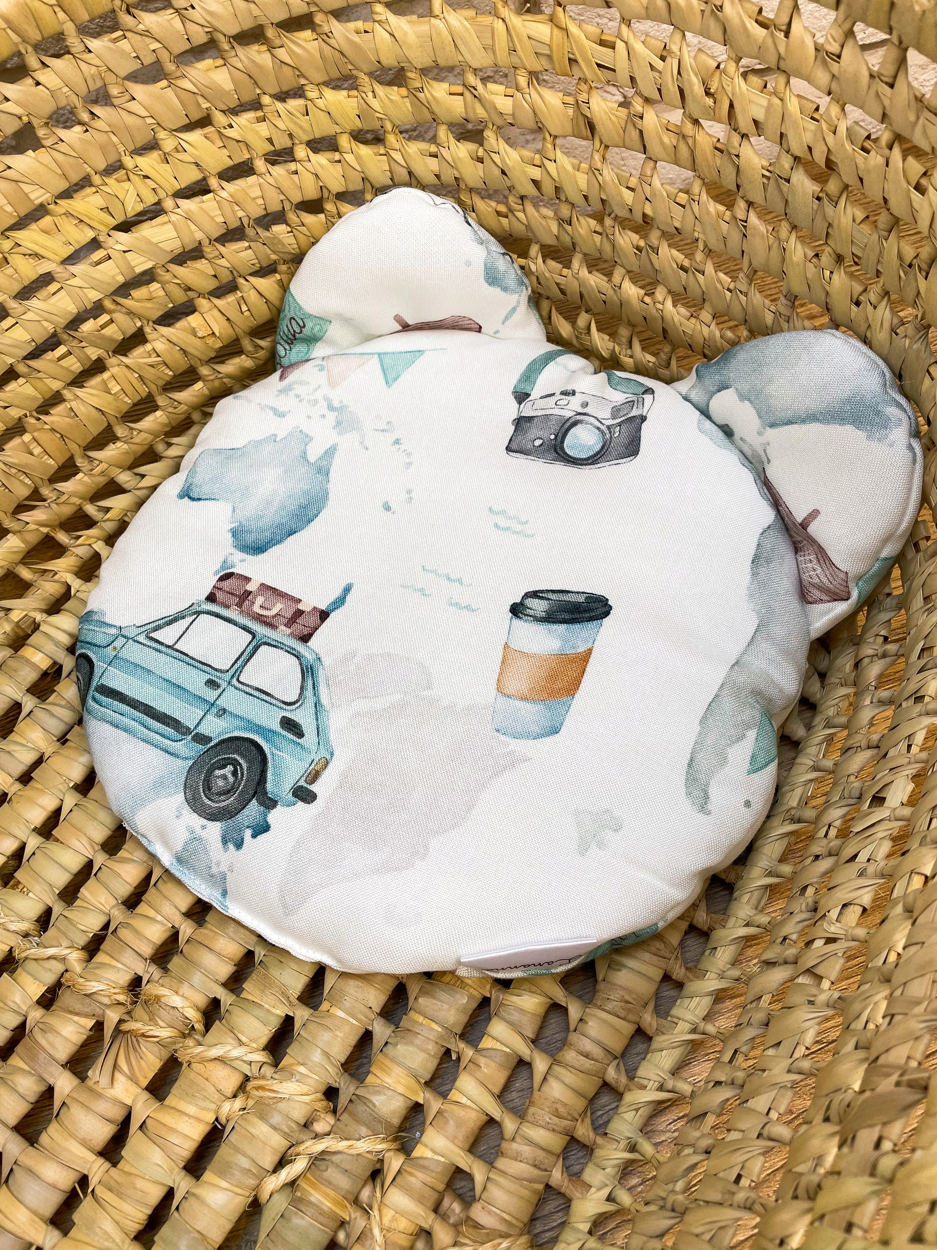 

podusia miś poduszka do wózka bambusowa Haft uszka