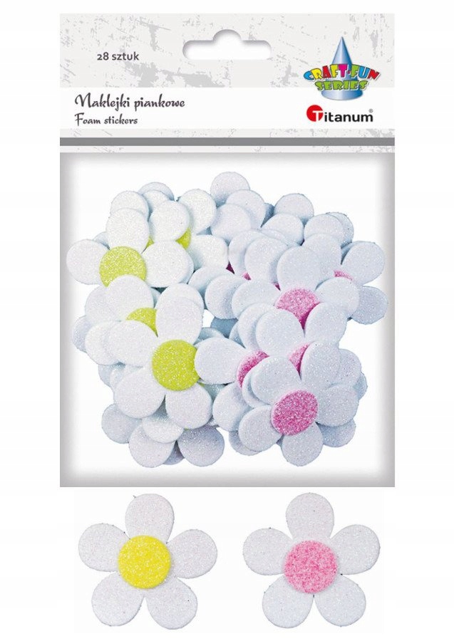 

Naklejki piankowe kwiaty 28szt 4,8cm Craft Fun