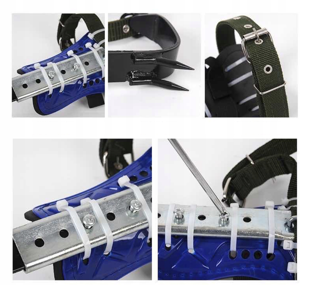 KOLCE DO WSPINACZKI NA DRZEWO SPRZĘT BUTY DRZEWOWŁAZY UPRZĄŻ ZESTAW Kolor błękitny