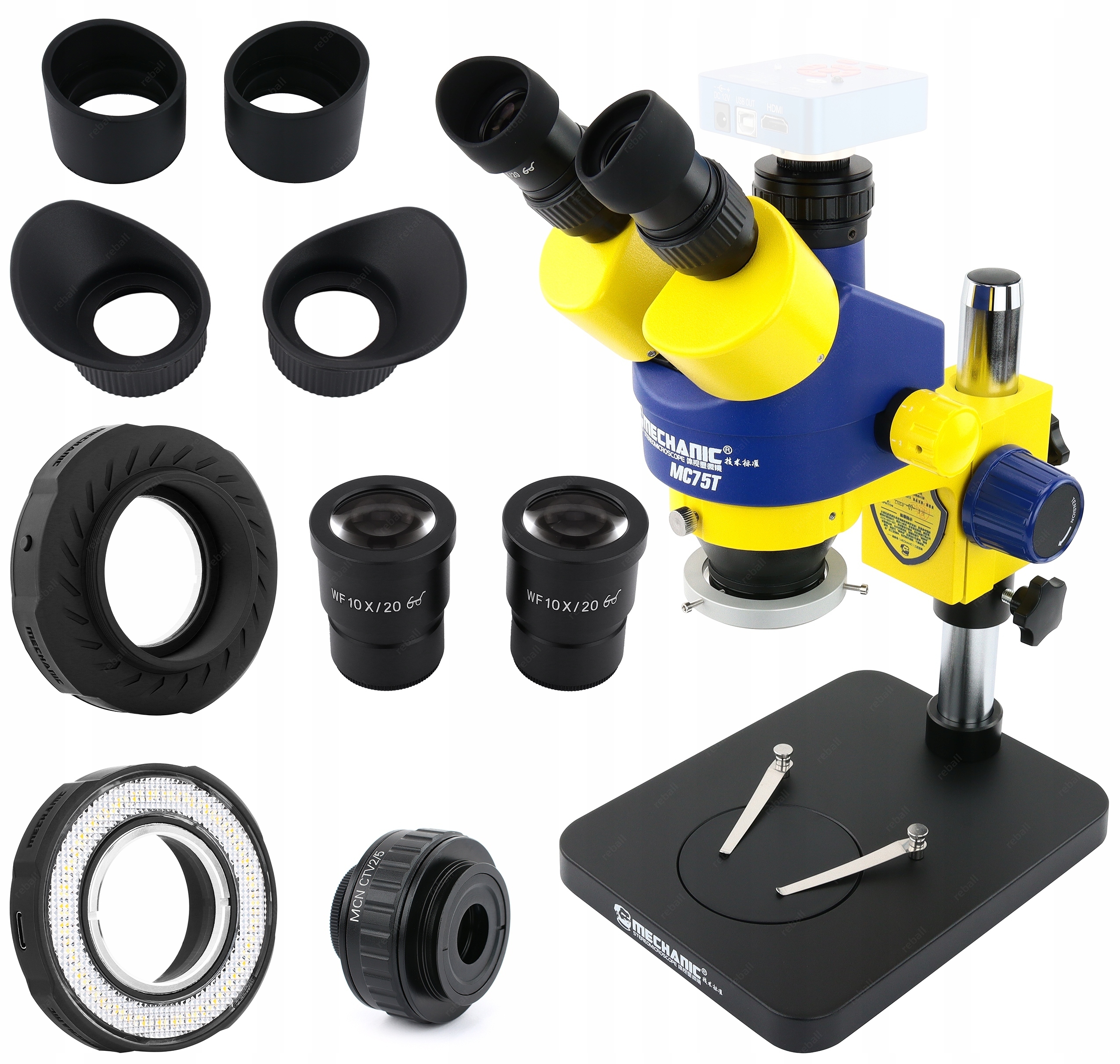 Trinokularový Stereoskopický Mikroskop Mechanic MC75T-B1 x45 Podsvícení