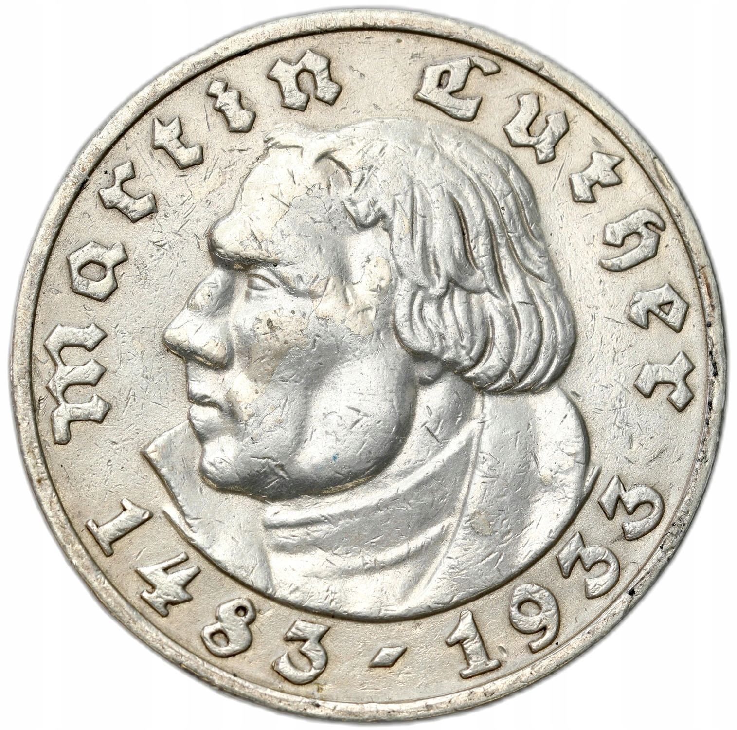 Niemcy. III Rzesza. 5 marek 1933 A, Berlin – Luther – RZADKIE