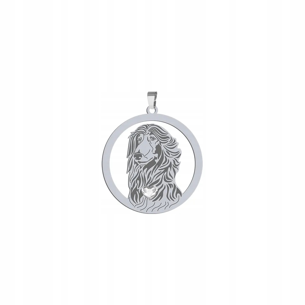 Stříbrný přívěsek se psem Afghan Hound 925 Šperky Dárek Gravírování Bonus