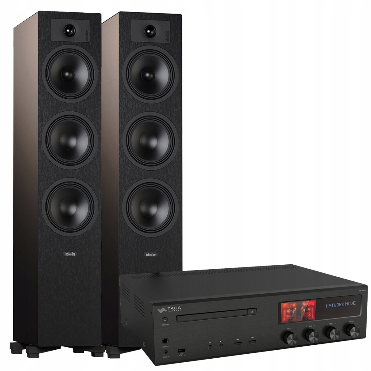 Indiana Line Tesi 6 Black Taga Harmony HTR-1500CD Hybrid CD Fm Wi-Fi Bt