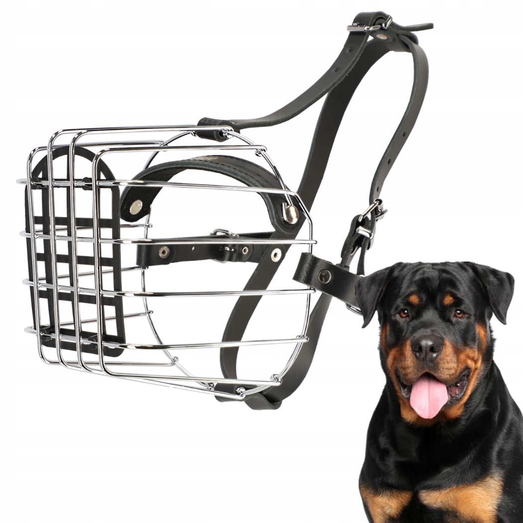 Kaganiec dla psa, metalowy nr 7 (obwód kufy 38cm), Rotweiler Dingo-Zdjęcie-0