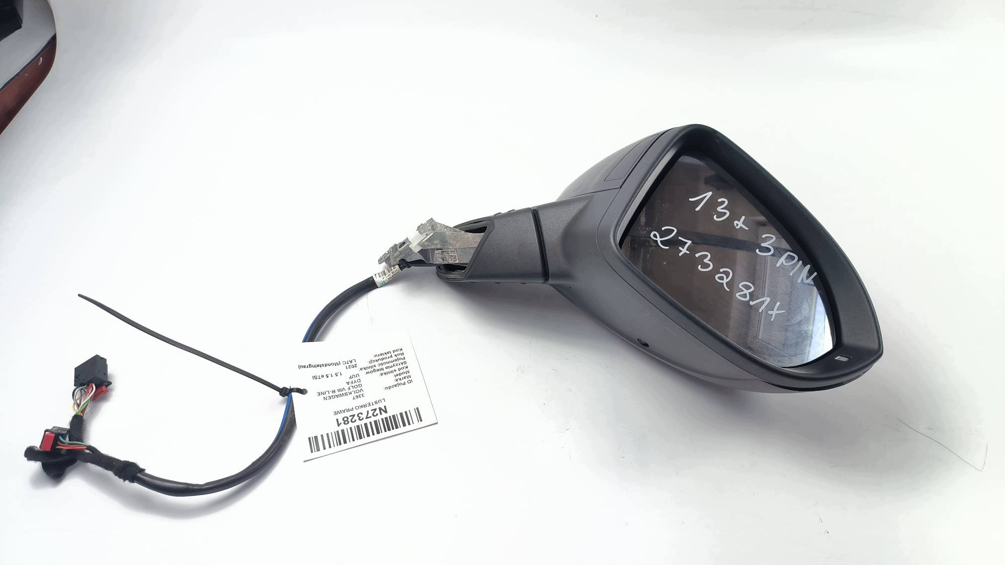 mirror right PIN 13+3 VOLKSWAGEN GOLF VIII R-LINE