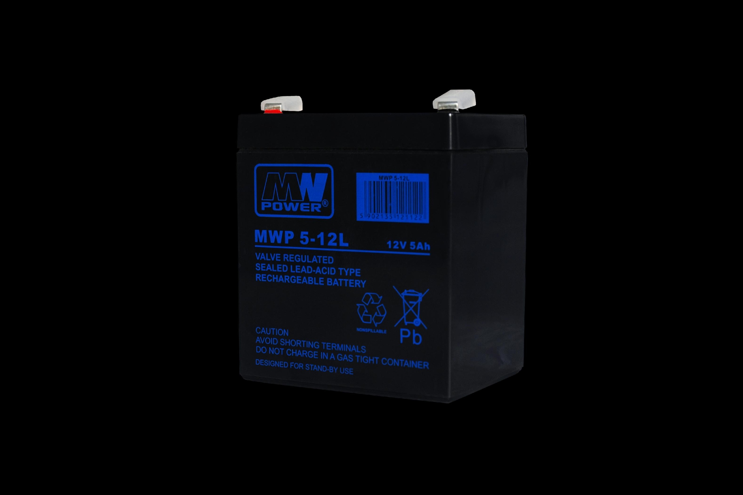 Mwp 5-12L: akumulátor Mwp 5-12L (Long life, 12V-5Ah, faston 250