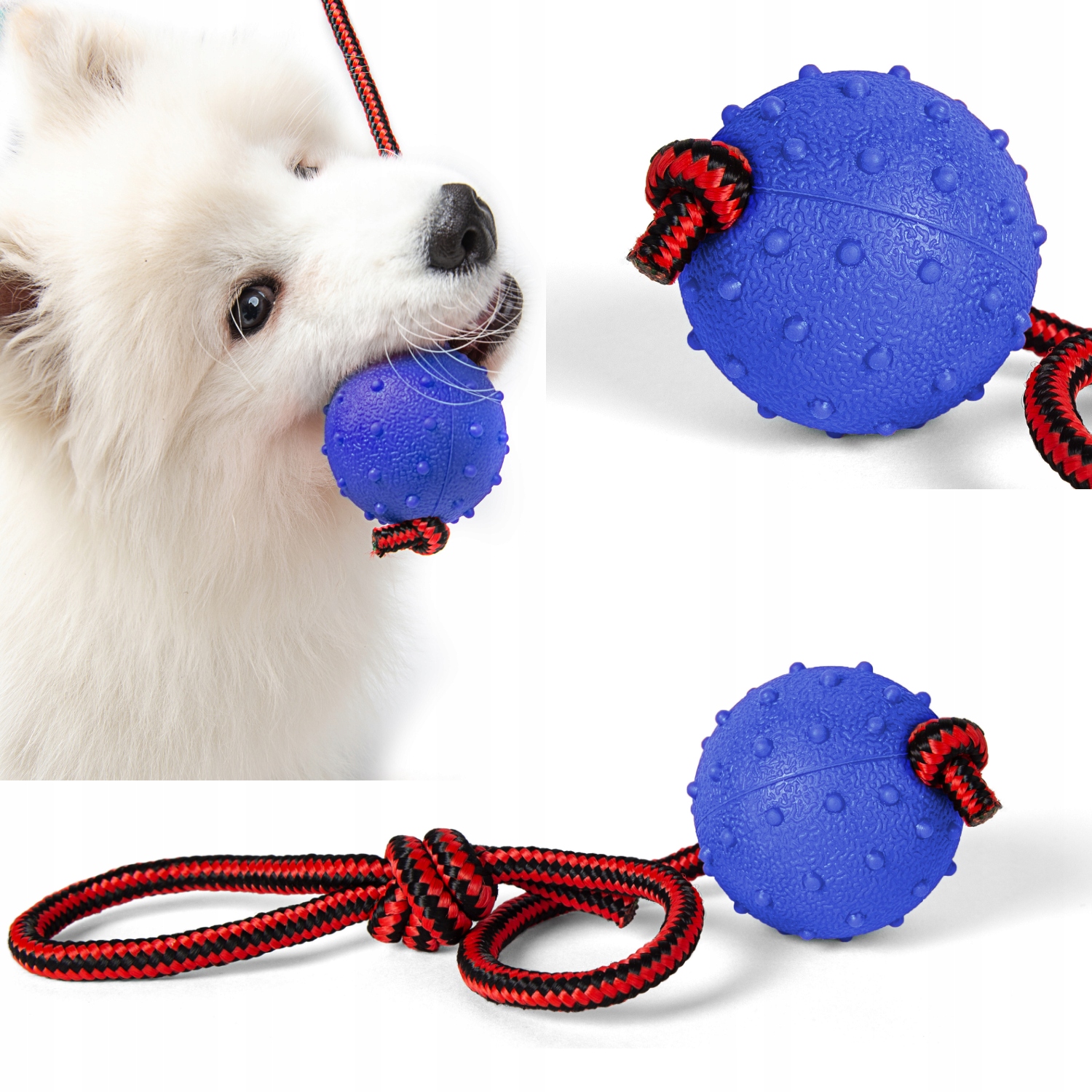 

Szarpak Dla Psa z piłką gumowa zabawka na sznurku